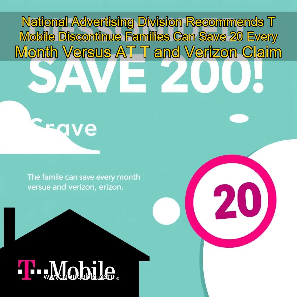 Artistic representation for National Advertising Division Recommends T Mobile Discontinue Families Can Save 20 Every Month Versus AT T and Verizon Claim