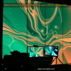 Artistic representation for Behind the screens : Refining your 2025 media mix