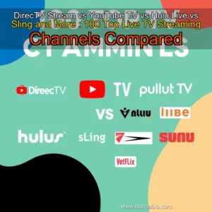 Artistic representation for DirecTV Stream vs YouTube TV vs Hulu Live vs Sling and More : 100 Top Live TV Streaming Channels Compared