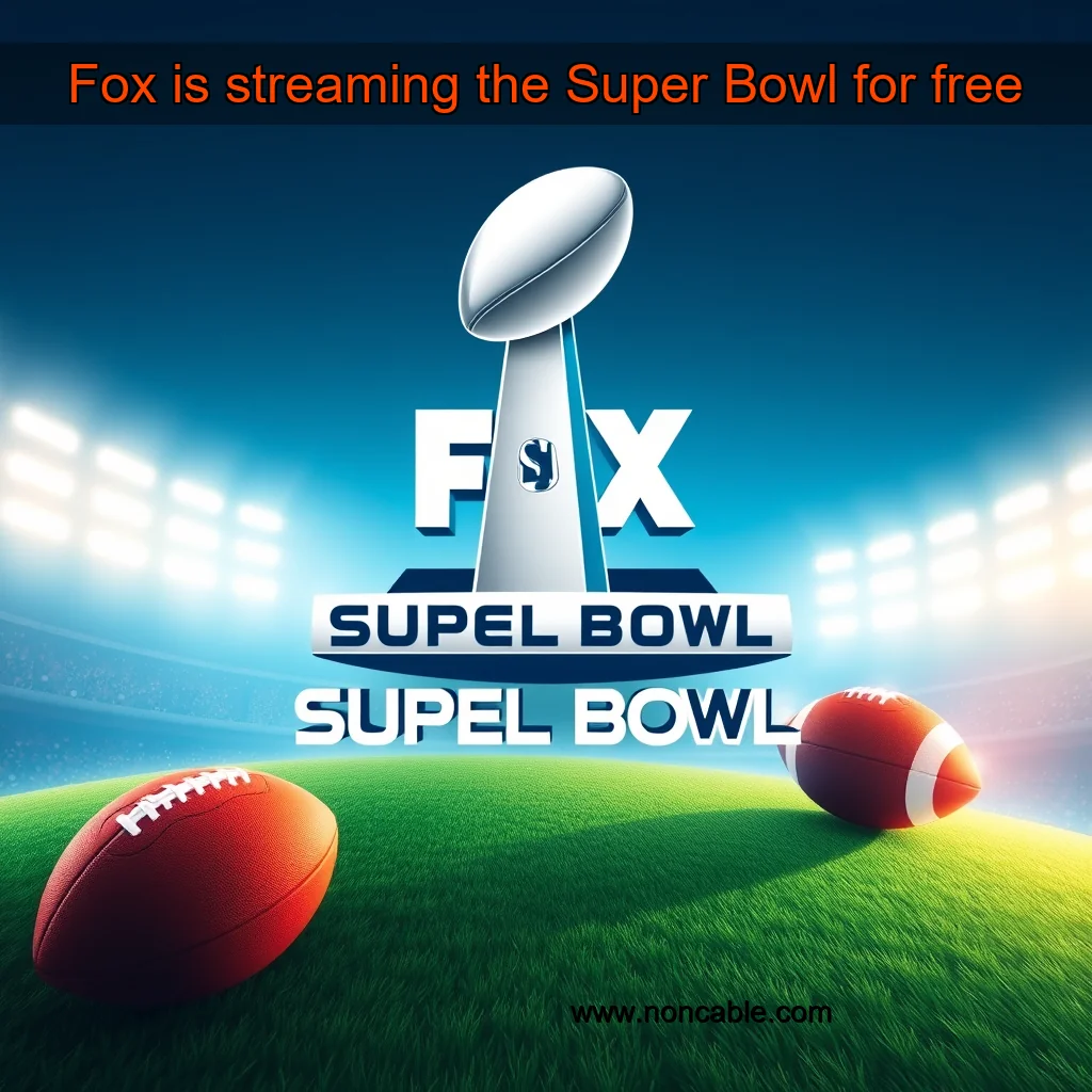 Artistic representation for Fox is streaming the Super Bowl for free