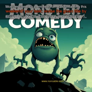 Artistic representation for Monster comedy: premiering on max streaming this weekend! your task: revise the given title by adhering to the following constraints: 1.