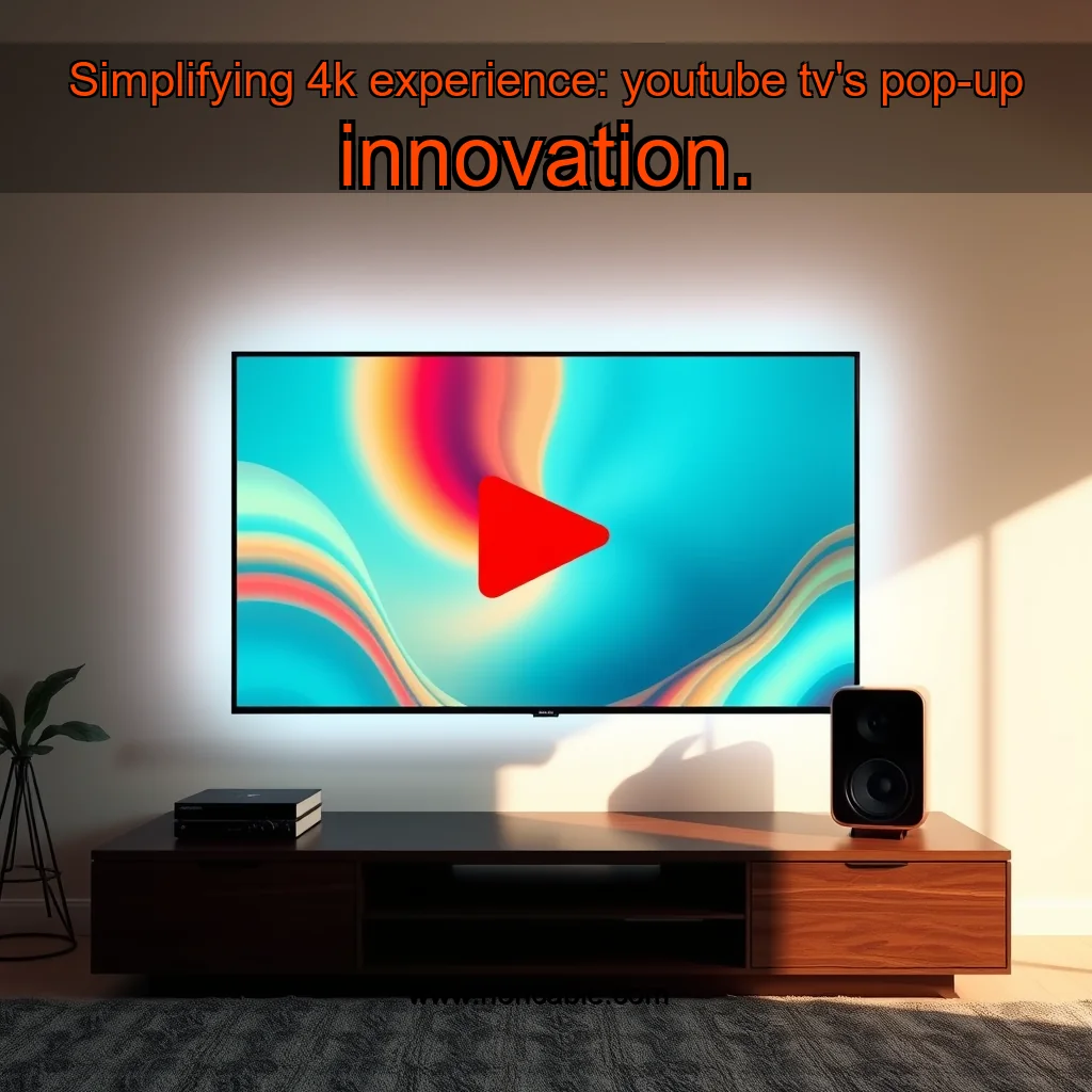 Artistic representation for Simplifying 4k experience: youtube tv's pop-up innovation.