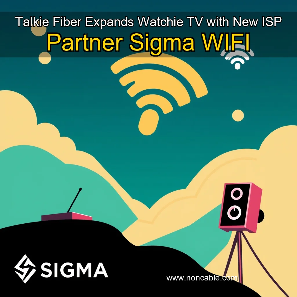 Artistic representation for Talkie Fiber Expands Watchie TV with New ISP Partner Sigma WIFI