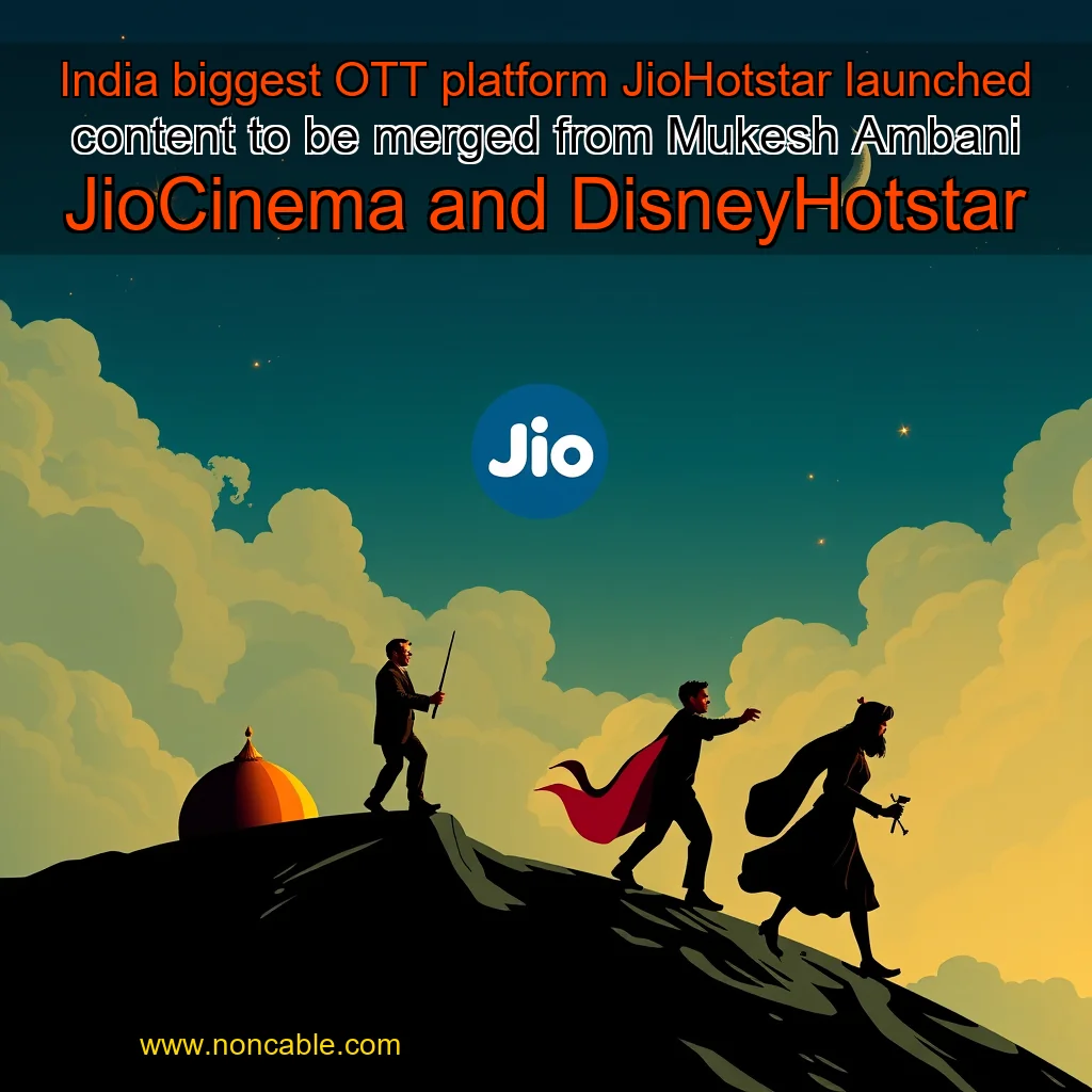 Artistic representation for India biggest OTT platform JioHotstar launched content to be merged from Mukesh Ambani JioCinema and DisneyHotstar