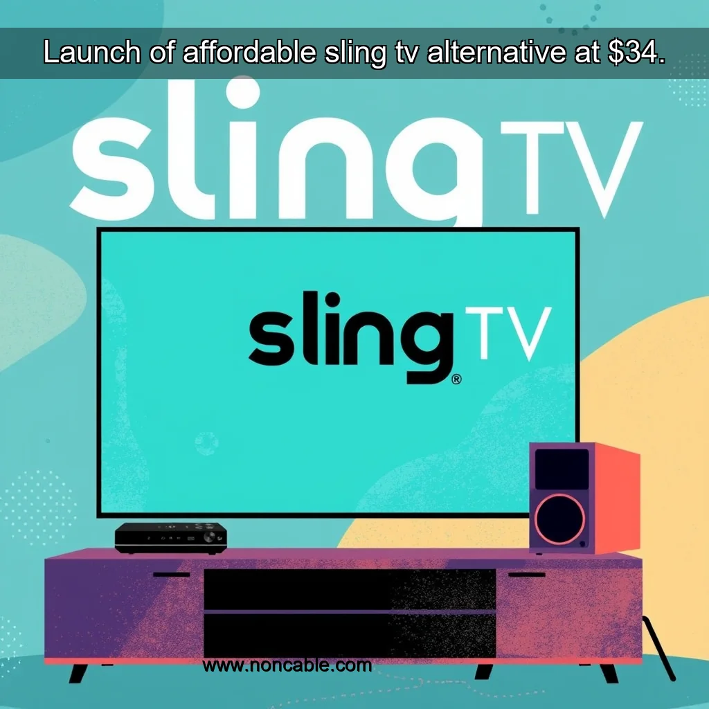 Artistic representation for Launch of affordable sling tv alternative at $34.