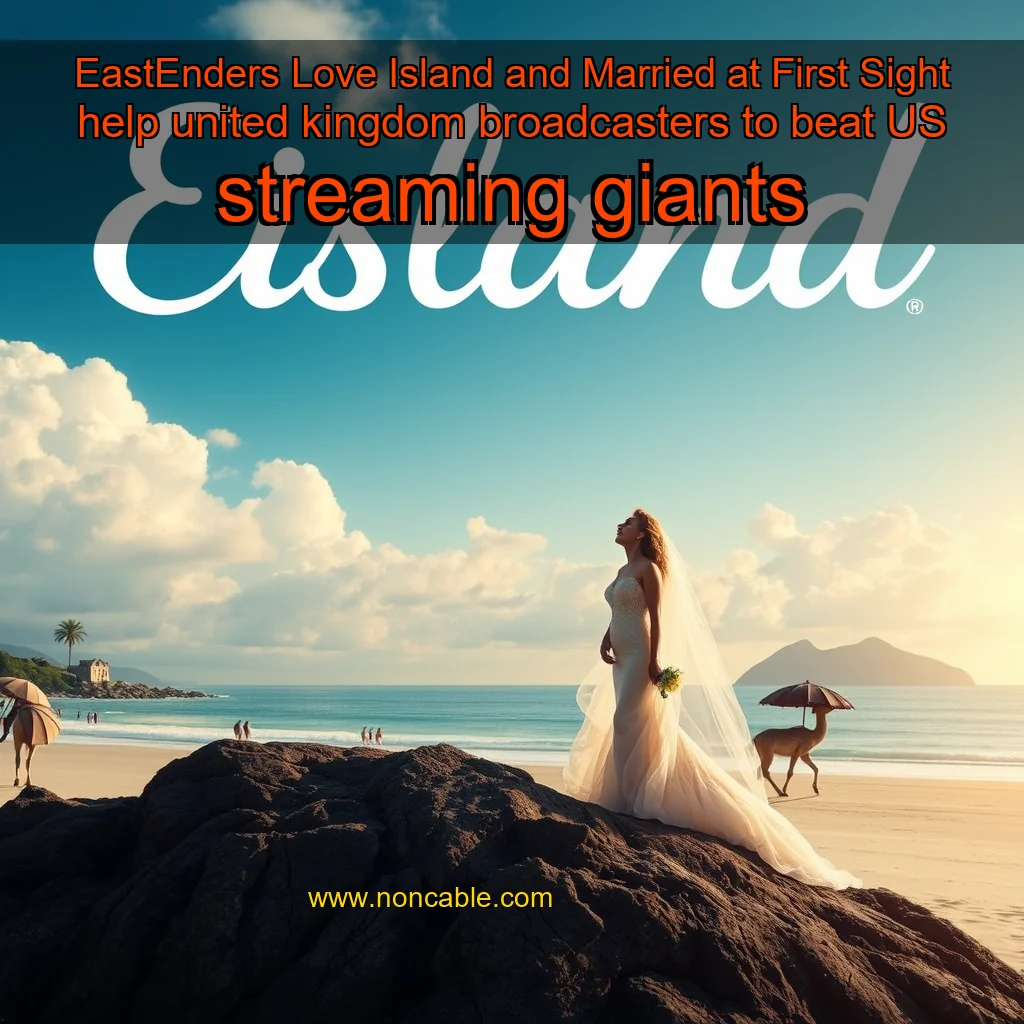 Artistic representation for EastEnders Love Island and Married at First Sight help united kingdom broadcasters to beat US streaming giants