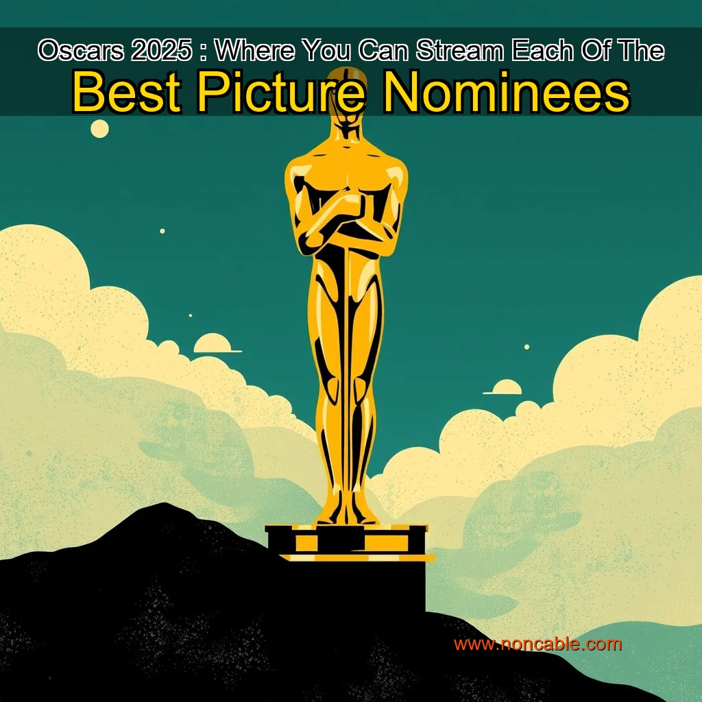 Artistic representation for Oscars 2025 : Where You Can Stream Each Of The Best Picture Nominees