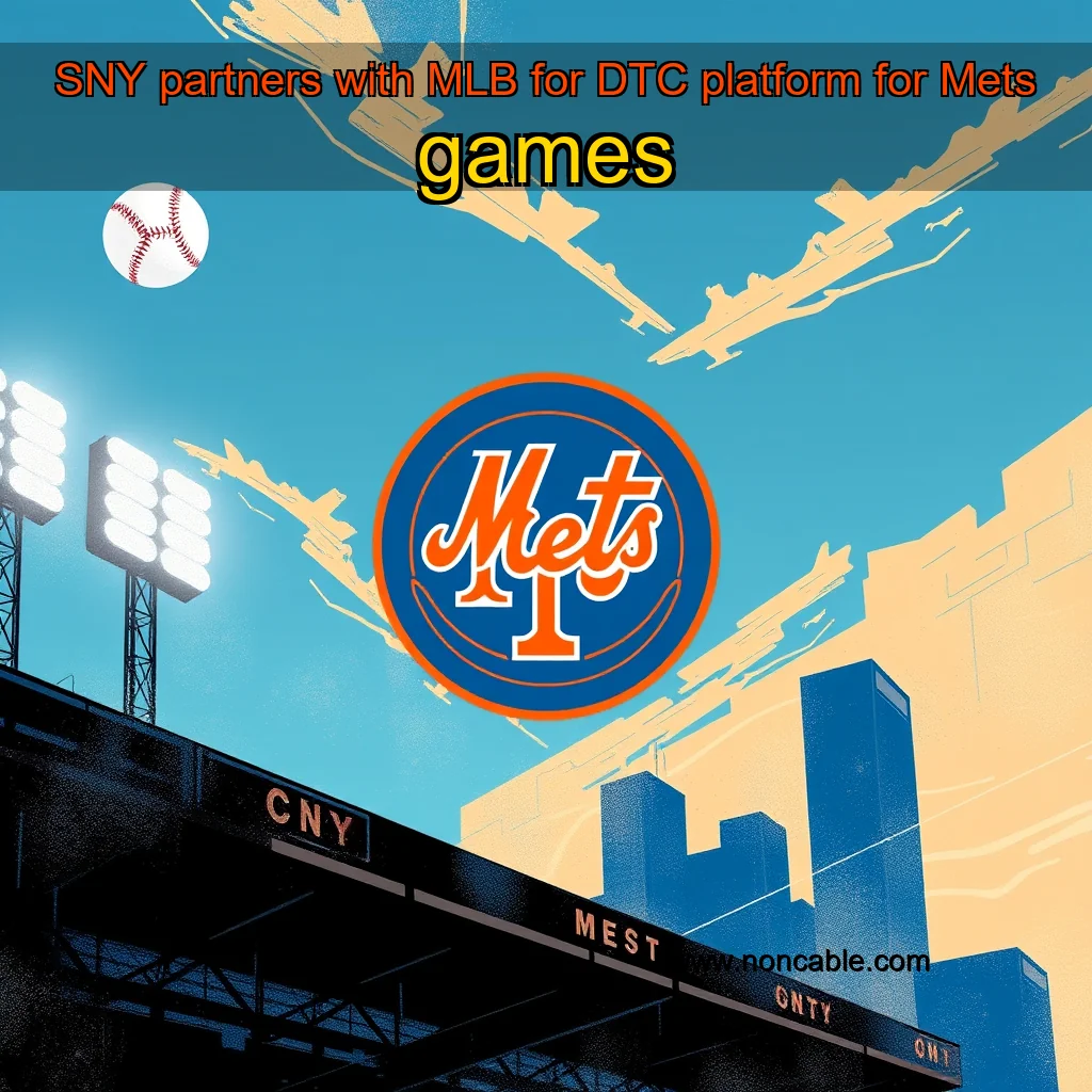 Artistic representation for SNY partners with MLB for DTC platform for Mets games