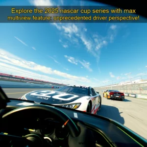 Artistic representation for Explore the 2025 nascar cup series with max multiview feature: unprecedented driver perspective!