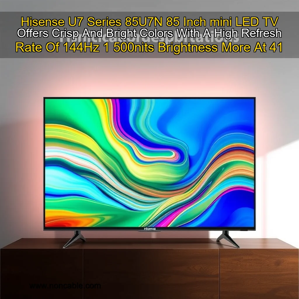 Artistic representation for Hisense U7 Series 85U7N 85 Inch mini LED TV Offers Crisp And Bright Colors With A High Refresh Rate Of 144Hz 1 500nits Brightness More At 41 Percent Off On Amazon