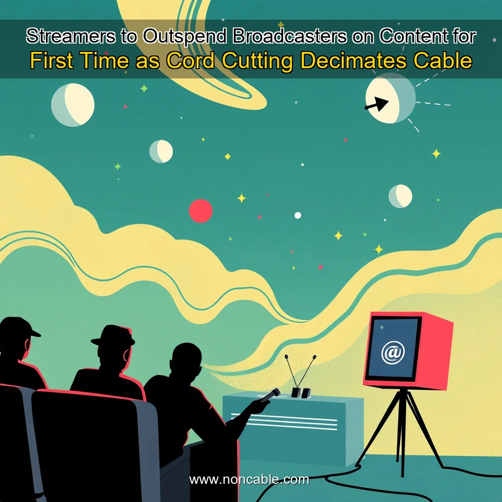 Artistic representation for Streamers to Outspend Broadcasters on Content for First Time as Cord Cutting Decimates Cable