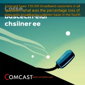 Artistic representation for Comcast loses 139,000 broadband customers in q4 question: what was the percentage loss of comcast's broadband customer base in the fourth quarter?