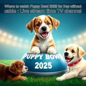 Artistic representation for Where to watch Puppy Bowl 2025 for free without cable : Live stream time TV channel