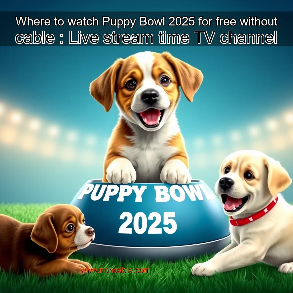 Artistic representation for Where to watch Puppy Bowl 2025 for free without cable : Live stream time TV channel