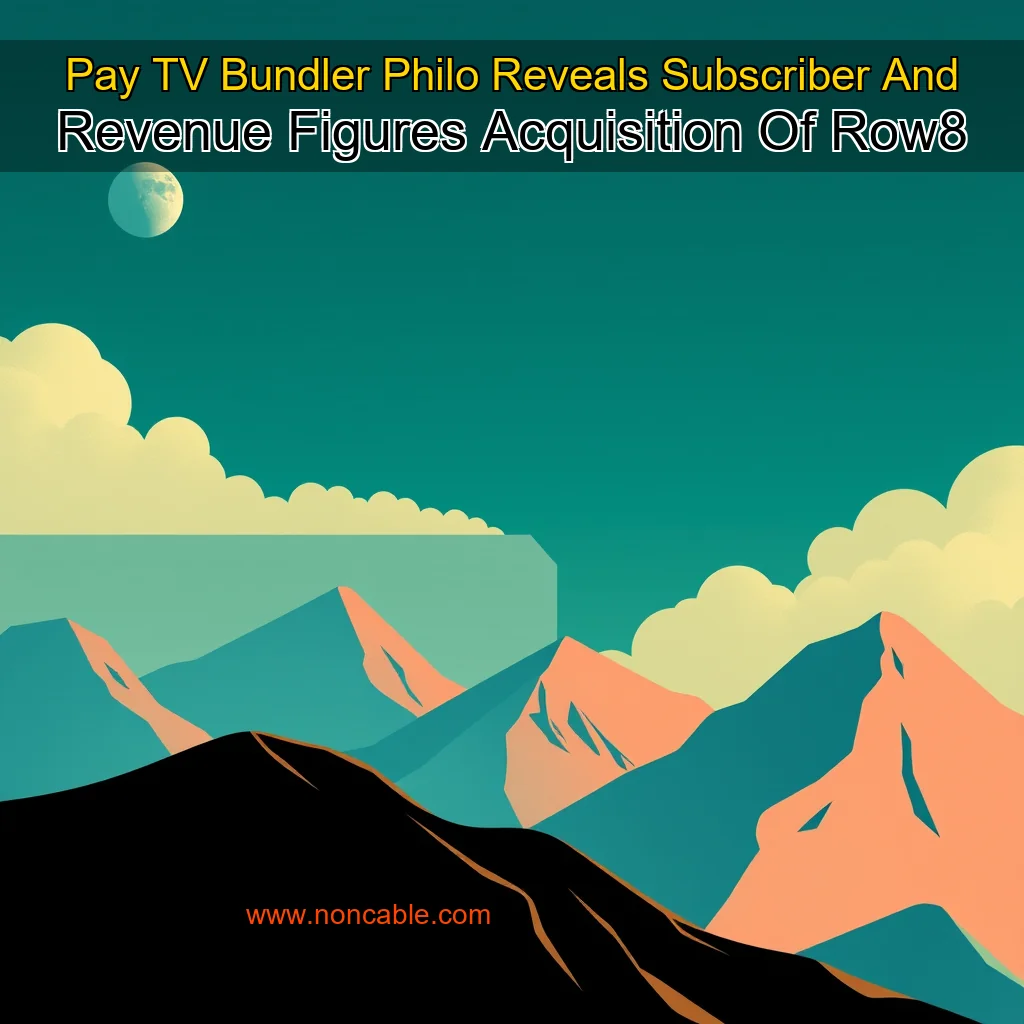 Artistic representation for Pay TV Bundler Philo Reveals Subscriber And Revenue Figures Acquisition Of Row8