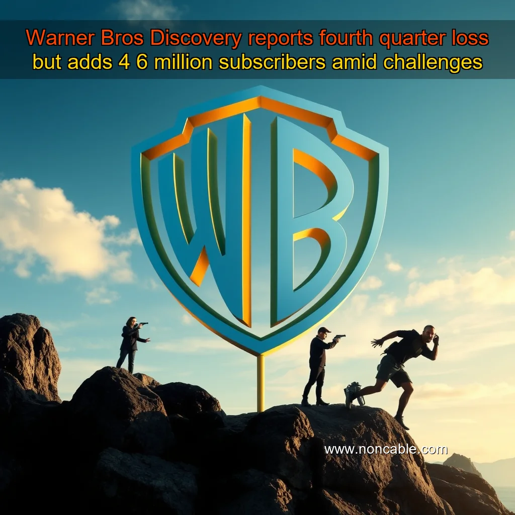 Artistic representation for Warner Bros Discovery reports fourth quarter loss but adds 4 6 million subscribers amid challenges