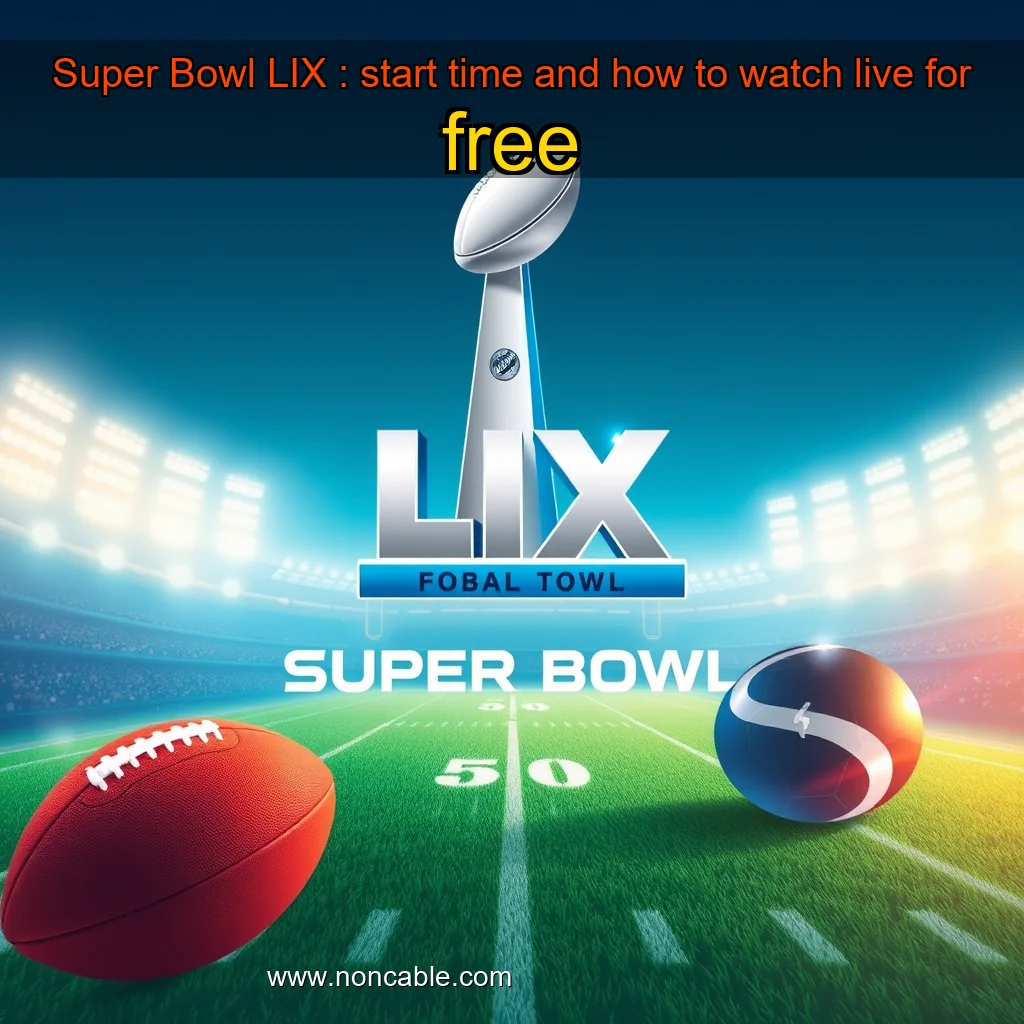 Artistic representation for Super Bowl LIX : start time and how to watch live for free