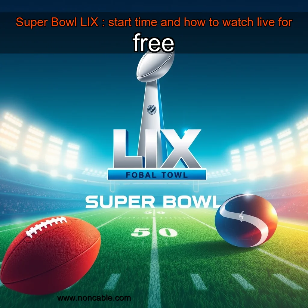 Artistic representation for Super Bowl LIX : start time and how to watch live for free