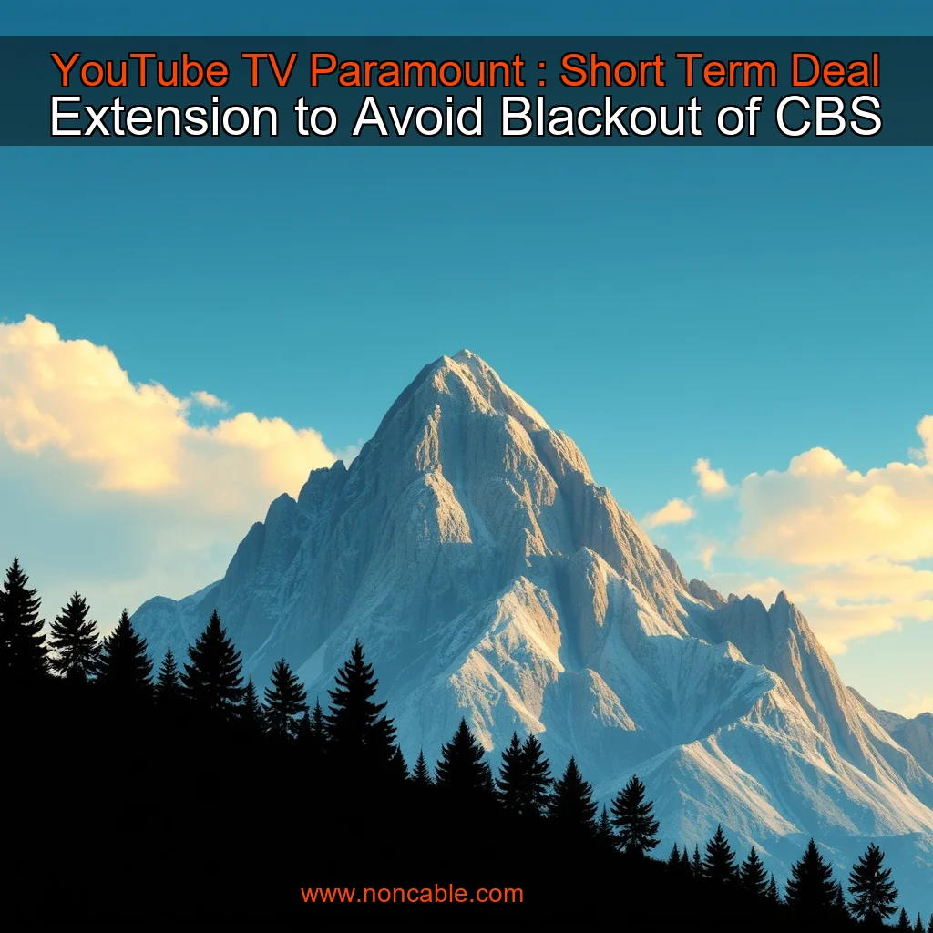 Artistic representation for YouTube TV Paramount : Short Term Deal Extension to Avoid Blackout of CBS