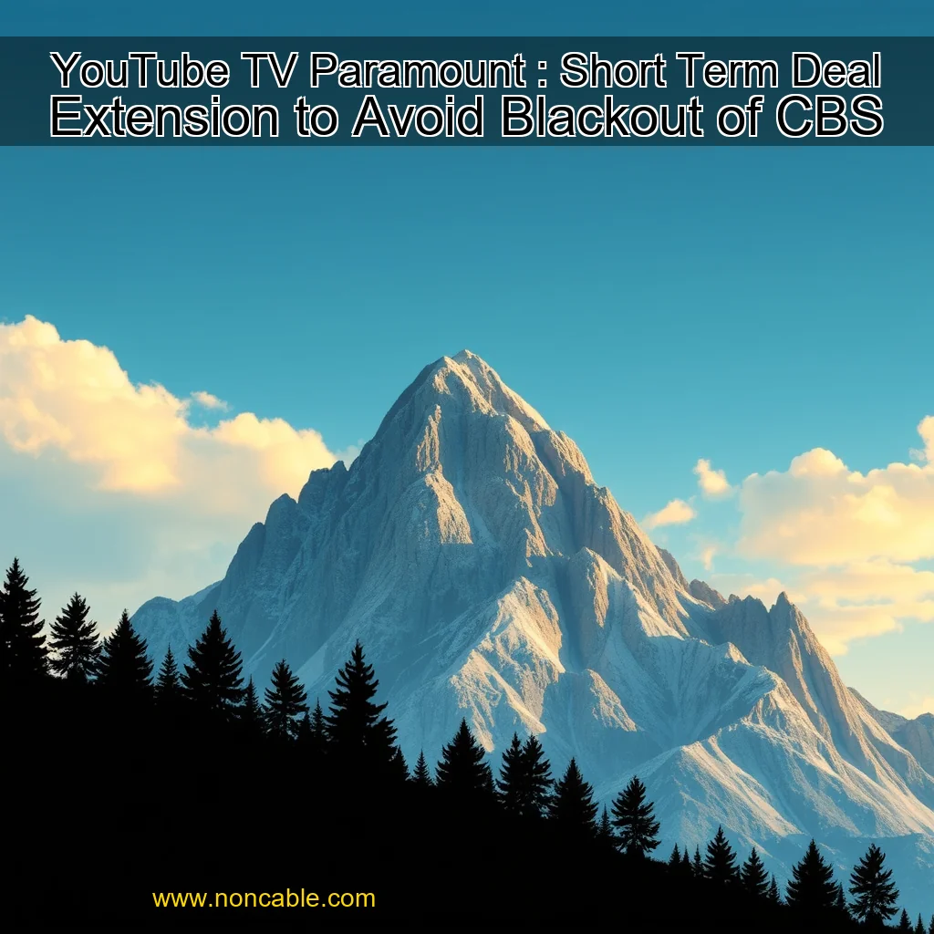 Artistic representation for YouTube TV Paramount : Short Term Deal Extension to Avoid Blackout of CBS