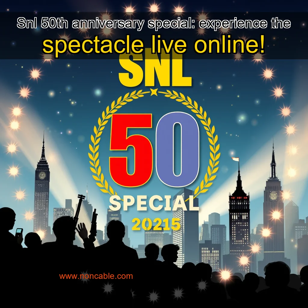 Artistic representation for Snl 50th anniversary special: experience the spectacle live online!