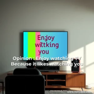 Artistic representation for Opinion : Enjoy watching TV Because it likes watching you
