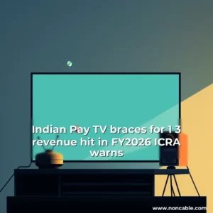 Artistic representation for Indian Pay TV braces for 1 3 revenue hit in FY2026 ICRA warns