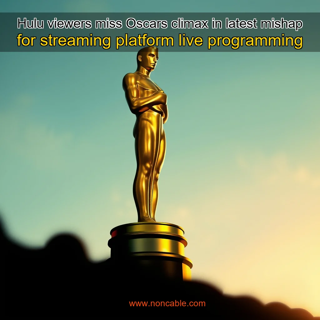 Artistic representation for Hulu viewers miss Oscars climax in latest mishap for streaming platform live programming