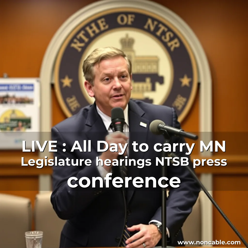 Artistic representation for LIVE : All Day to carry MN Legislature hearings NTSB press conference