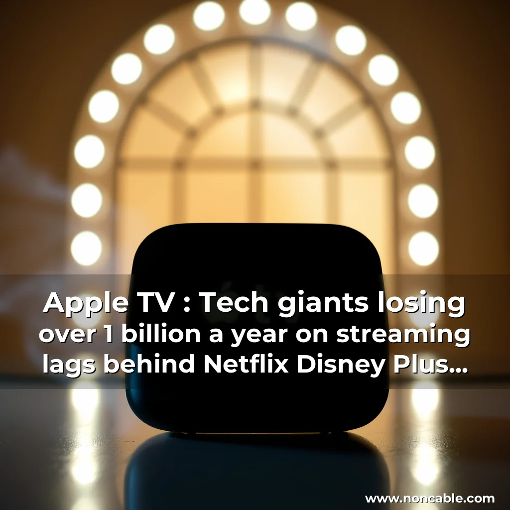 Artistic representation for Apple TV : Tech giants losing over 1 billion a year on streaming lags behind Netflix Disney Plus in subscription figures