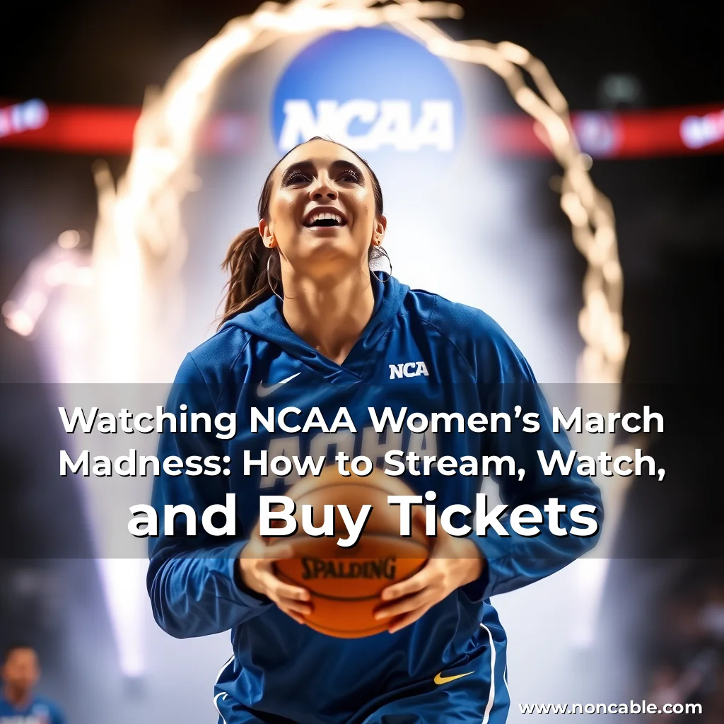 Artistic representation for Watching NCAA Women’s March Madness: How to Stream, Watch, and Buy Tickets