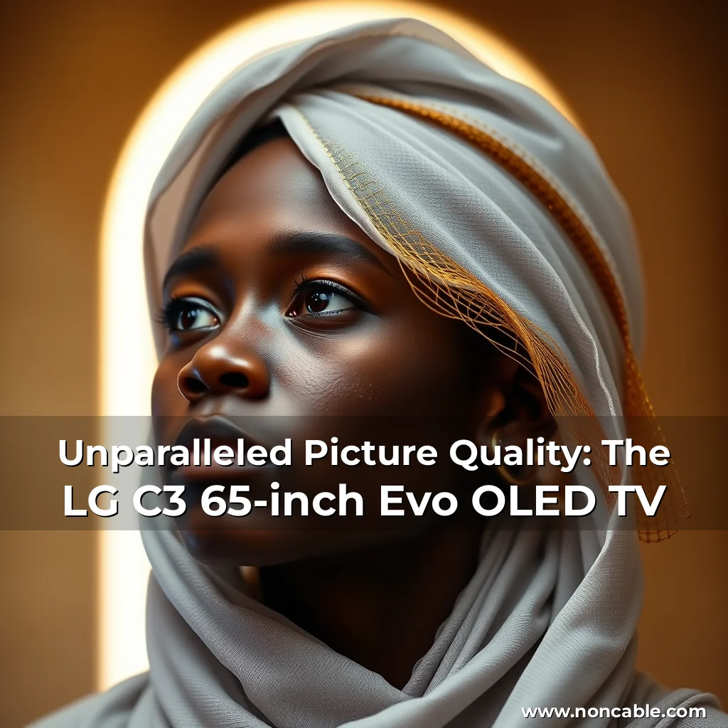 Artistic representation for Unparalleled Picture Quality: The LG C3 65-inch Evo OLED TV